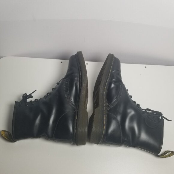 Dr. Martens 1460 Smooth Leather Grunge Goth Combat Black  Boots Sz W 10  M 9 - Picture 5 of 13